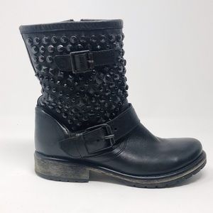Steve Madden Marcoo Studded Moto Biker Boots 8